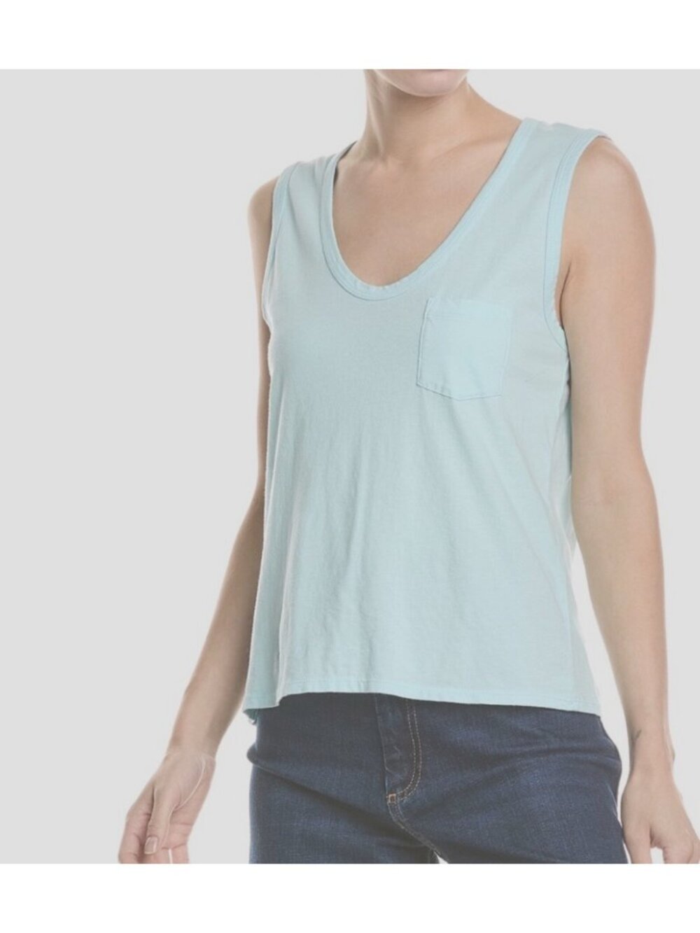 James Perse V-Neck mist Cotton Tank top size 1/ S